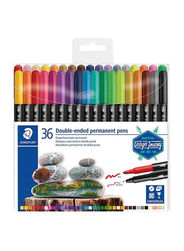 

Staedtler StaEDT Perfumeler 36-Piece Double-Ended Permanent Fiber Tip Pen Set, Multicolour