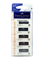 Faber-Castell 6-Piece Dust Free Eraser Set, White