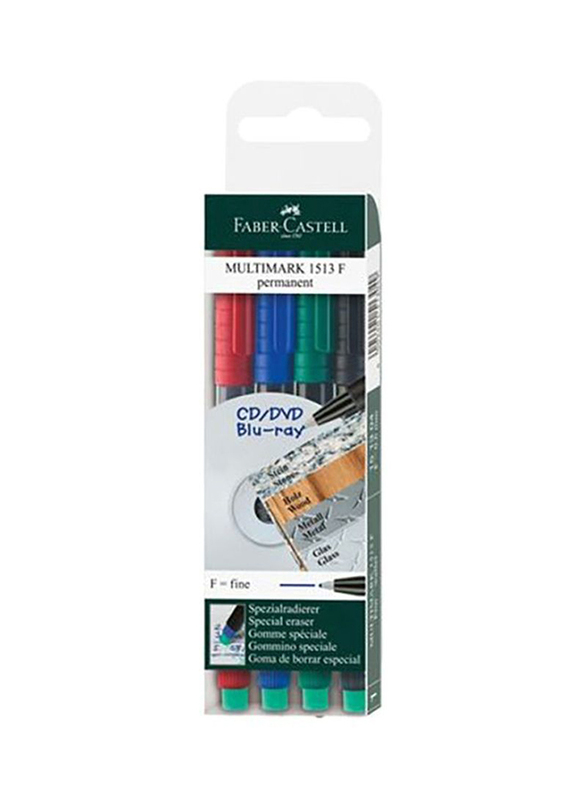 

Faber-Castell Multimark Overhead Permanent Marker Set, 4-Piece, Multicolour