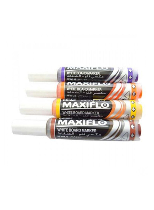 

Pentel Maxiflo White Board Marker Set, 4 Pieces, PE-MWL6-03, Multicolour