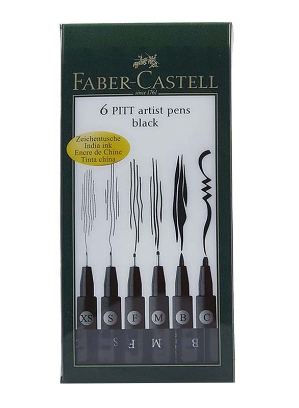 

Faber-Castell 6-Piece Pitt Artist Pen Set, Black