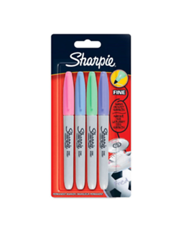 

Sharpie 4-Piece Fine Permanent Marker Set, Pink/Green/Purple/Violet