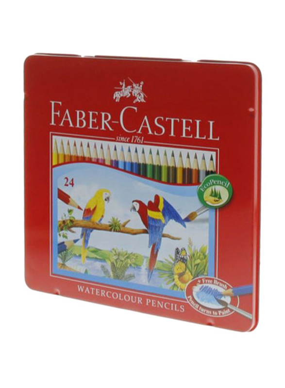 

Faber-Castell Watercolour Pencil Set with Brush and Sharpener, 24 Pieces, Multicolour