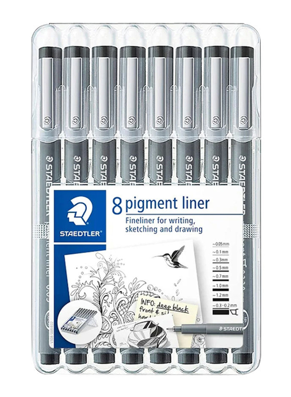 

Staedtler StaEDT Perfumeler 8-Piece Pigment Liner Set, Grey
