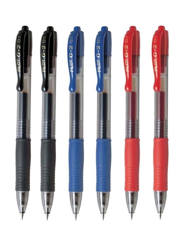 

Pilot 6-Piece Retractable Fine Ballpoint Gel Pen Set, Black/Blue/Red