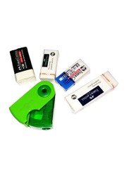 Faber-Castell 5-Piece Eraser with Sharpener Set, White