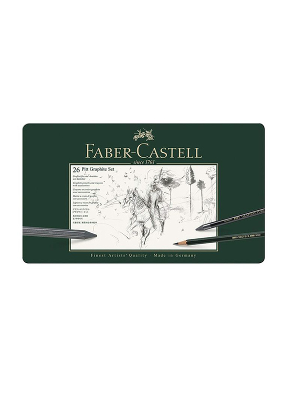 

Faber-Castell Pitt Graphite Tin Set, 26 Pieces, Black