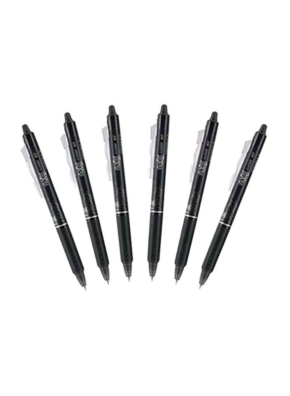

Pilot 6-Piece FriXion Clicker Erasable Ballpoint Gel Pen Set, Black/Grey