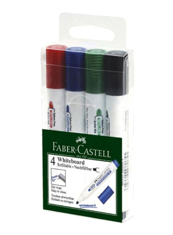

Faber-Castell Refillable Whiteboard Marker Set, 4-Piece, Multicolour