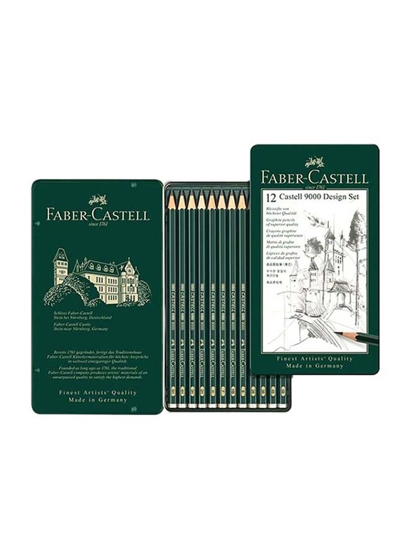 

Faber-Castell 12-Piece 9000 Graphite Pencil Set, Black