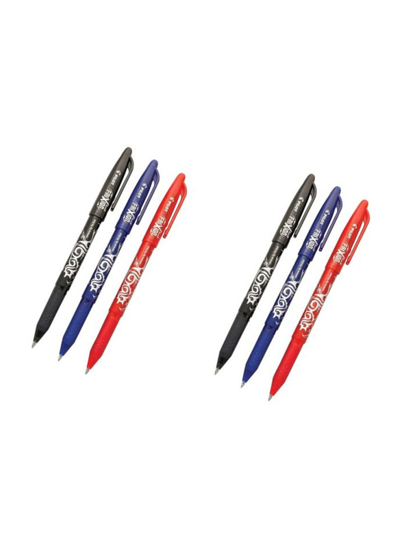 

Pilot 6-Piece FriXion Erasable Fine Ballpoint Pen Set, Black/Blue/Red