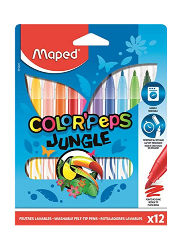 

Maped Color Peps Long Life Super Tip Ultrawashable Marker Set, 12-Piece, Multicolour