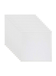 Pre Stretched Canvas Board Set, 12 Pieces, 30 x 30cm, White