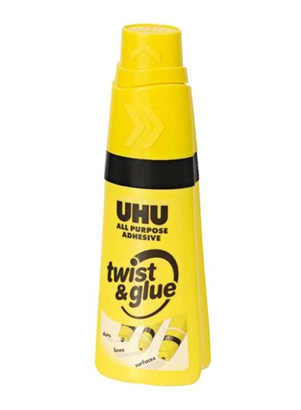 

UHU Twist and Glue All Purpose Adhesive, Yellow/Black/White