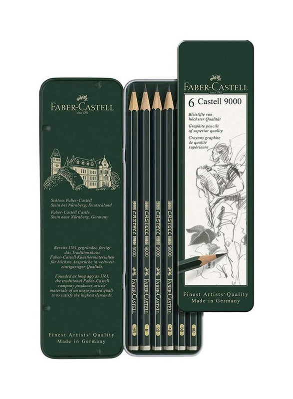 

Faber-Castell 6-Piece 9000 Pencil Set, Green
