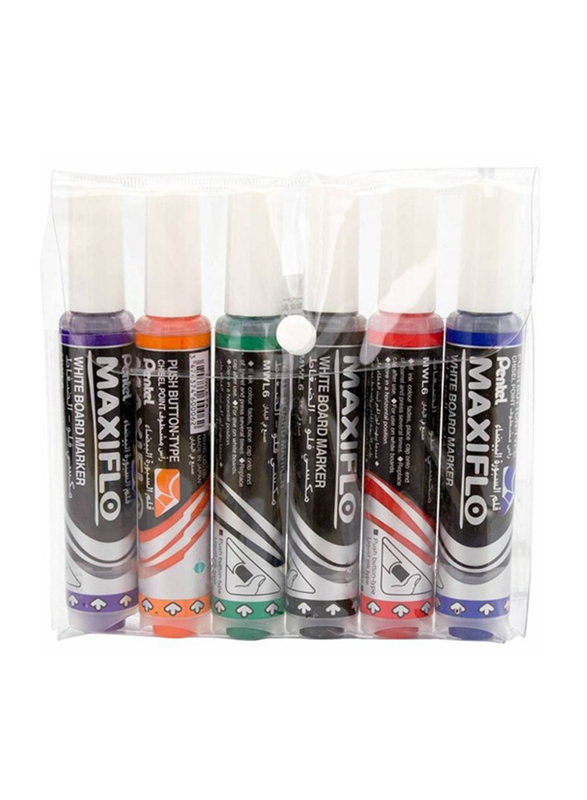 

Pentel Maxiflo Whiteboard Marker Set, 6 Pieces, Multicolour