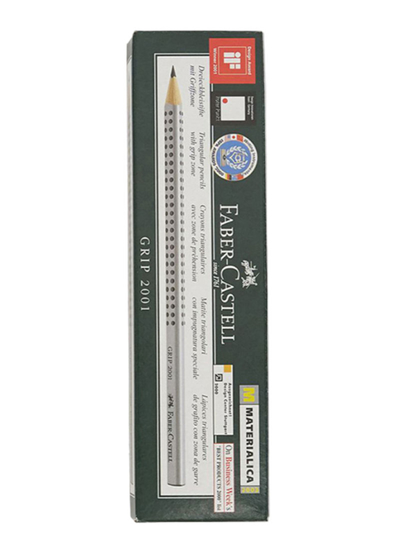 

Faber-Castell 12-Piece 2001 HB Grip Pencil Set, Grey