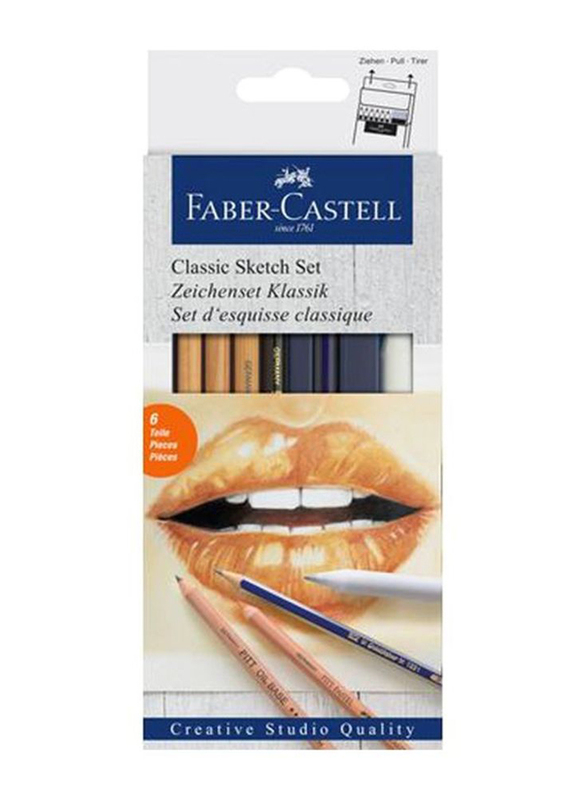 

Faber-Castell Shades Classic Sketch Set, 6-Piece, Gold/Blue/Grey