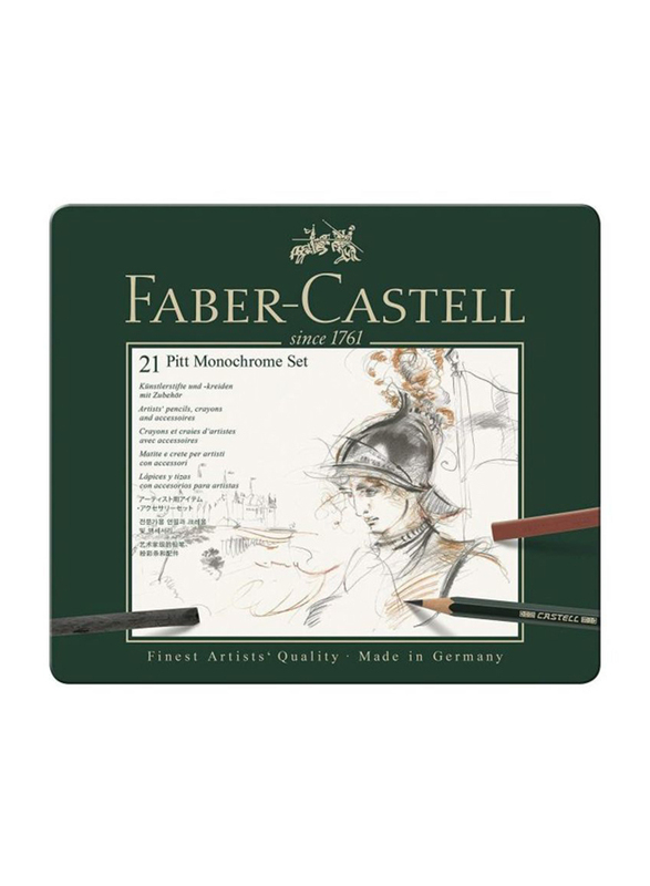 

Faber-Castell Monochrome Pitt Pencil Set, 21 Pieces, Black