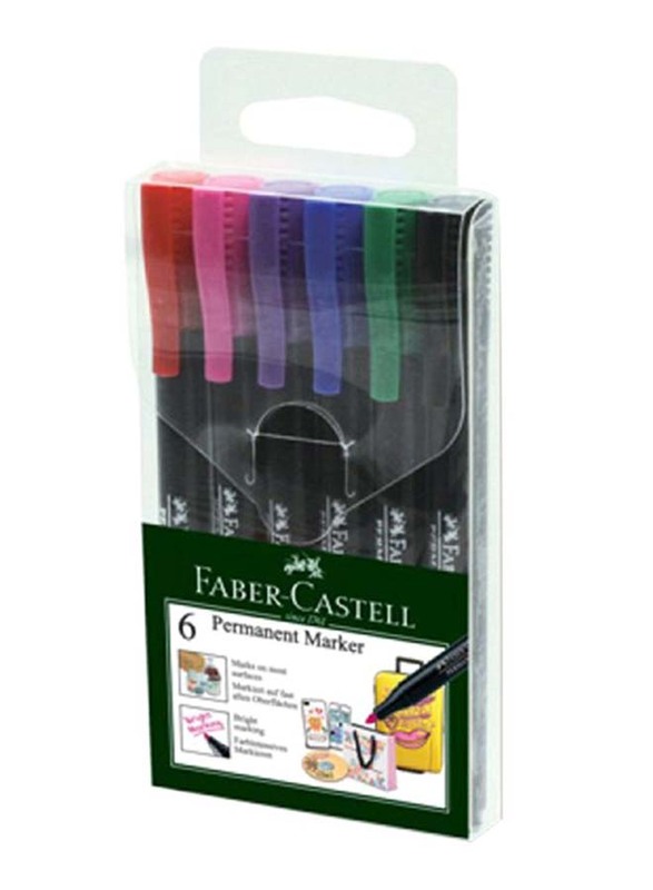 

Faber-Castell Bullet Tip Permanent Marker Set, 6-Piece, Multicolour