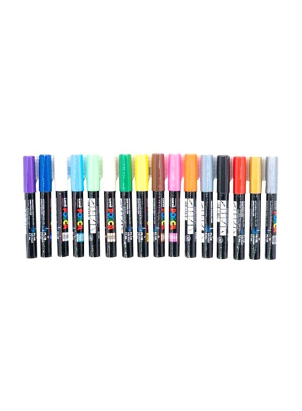 

Posca Bullet Shaped Paint Marker Set, 0.7mm, 16 Pieces, Multicolour