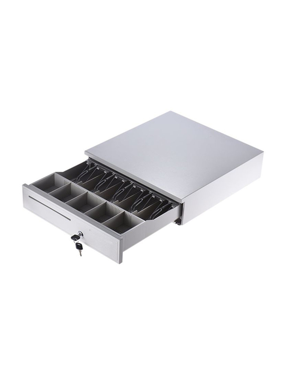 

Generic Heavy Duty Manual Electronic Cash Drawer Box, Silver