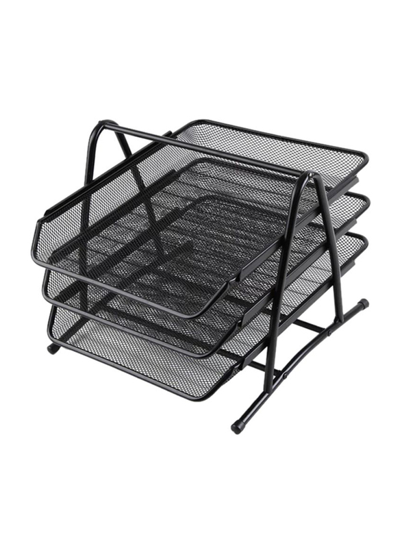 

Generic Metal Three Tier Stationery Tray, Black