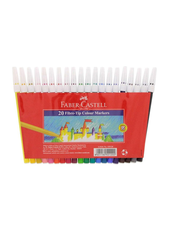

Faber-Castell Fibre Tip Colour Marker Set, 20-Piece, Multicolour