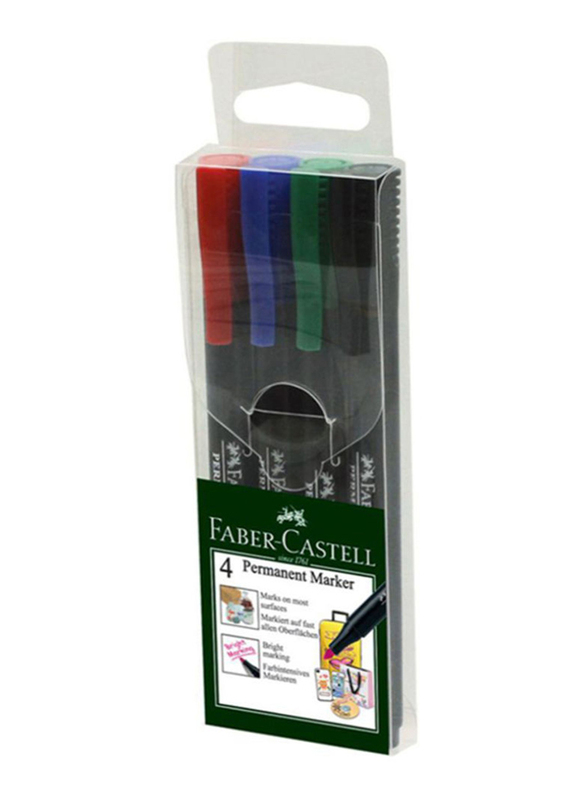 

Faber-Castell Slim Permanent Marker Set, 4-Piece, Multicolour
