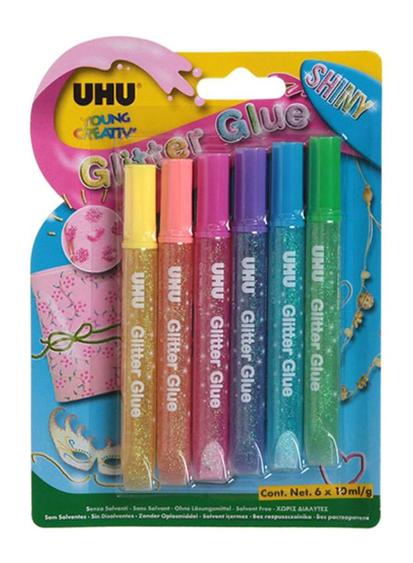 

UHU 6-Piece Young Creativ' Shiny Glitter Glue, Clear