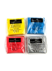 Faber-Castell 4-Piece Charcoal Eraser Set, Yellow/Blue/Grey