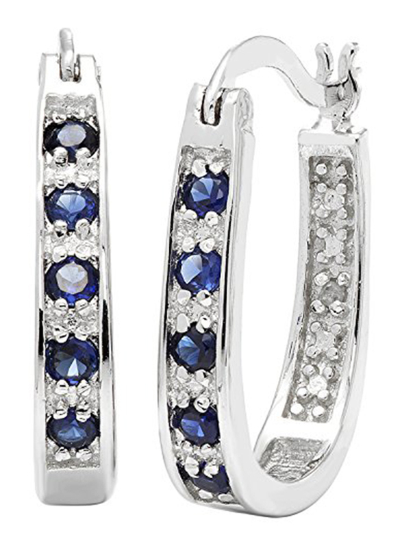 

Jewelexclusive Sterling Silver Hoop Earrings for Women with Multi Stones, Multicolour