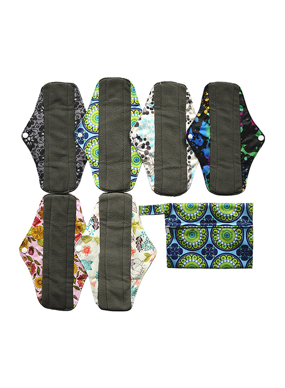 

Hibaby Menstrual Pads Set with Mini Wet Bag, 7 Pieces
