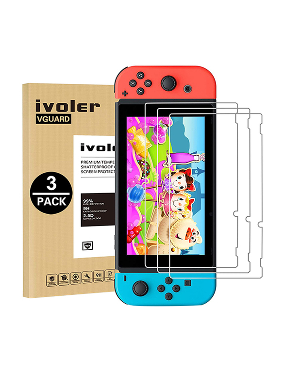 

Ivoler 3-Piece Tempered Glass Screen Protector for Nintendo Switch, Clear