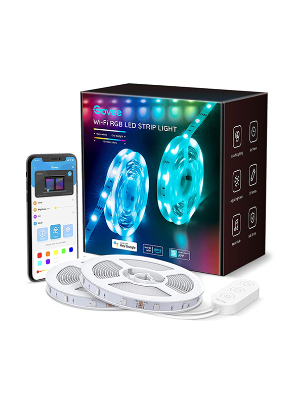 

Govee Wi-Fi RGB Led Strip Light, 300 Lights, White