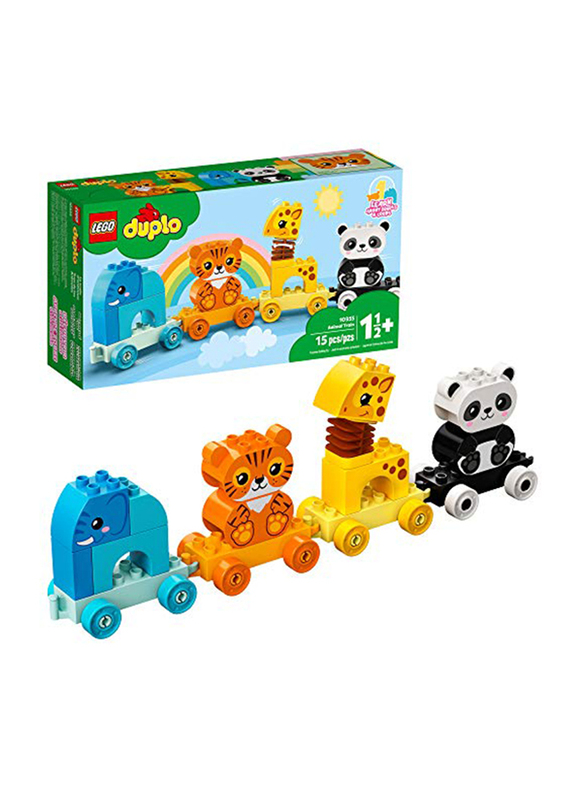 

Lego Duplo My First Animal Train Pull Along Toy with Elephant, Tiger, Giraffe and Panda, 15 Pieces