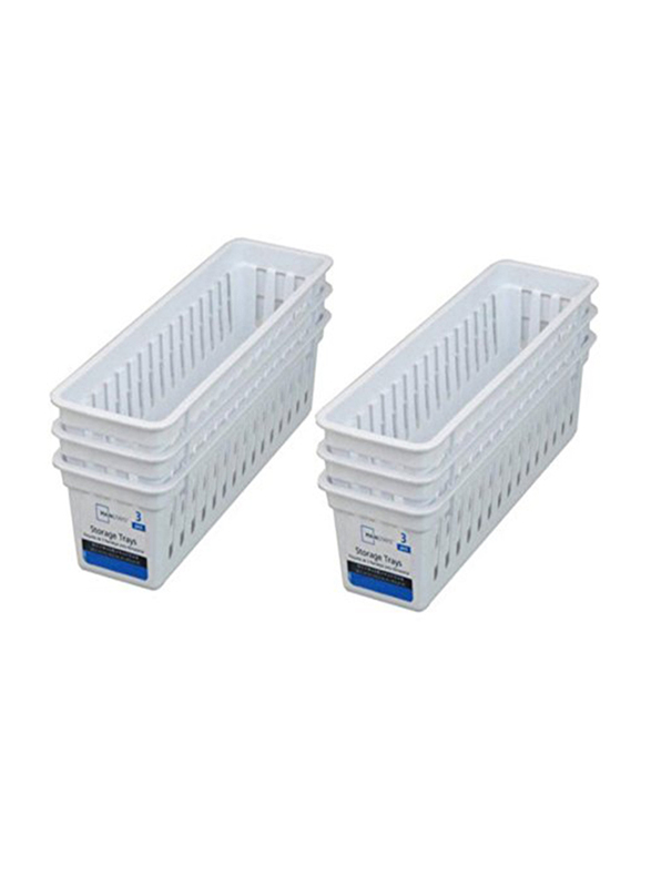 

Mainstays Slim Plastic Kitchen Storage Baskets, 6 Pieces, White