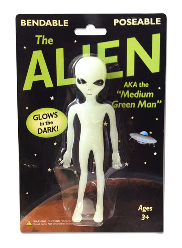 

Off the Wall Toys Alien Glow-in-the-Dark 6 Bendable Action Figure Toy, Ages 3+
