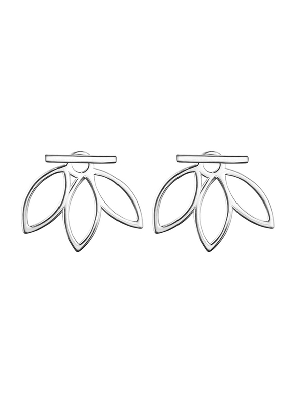 

Blaike 925 Sterling Silver Lotus Flower Studs Earrings for Women, Silver