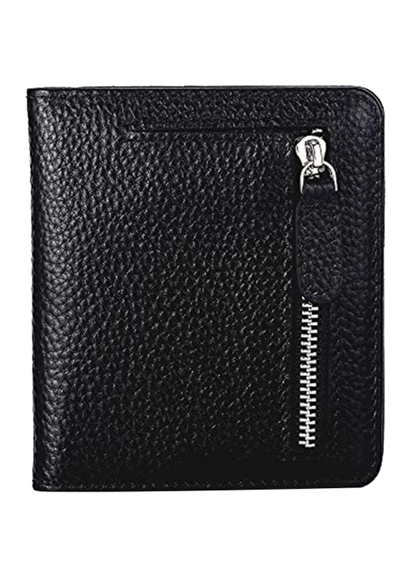 

Ft Funtor Leather Small Bi-Fold Wallet for Women with RFID Blocking, Black