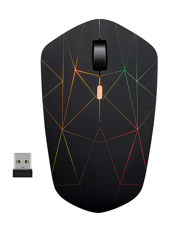 

Hengway Rechargeable Firework-Illuminating Wireless Optical Mouse, Black