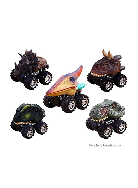 

XADP Pull Back Dinosaur Cars Toys with Big Tire Wheel, 5 Pieces, Ages 2+, Multicolour