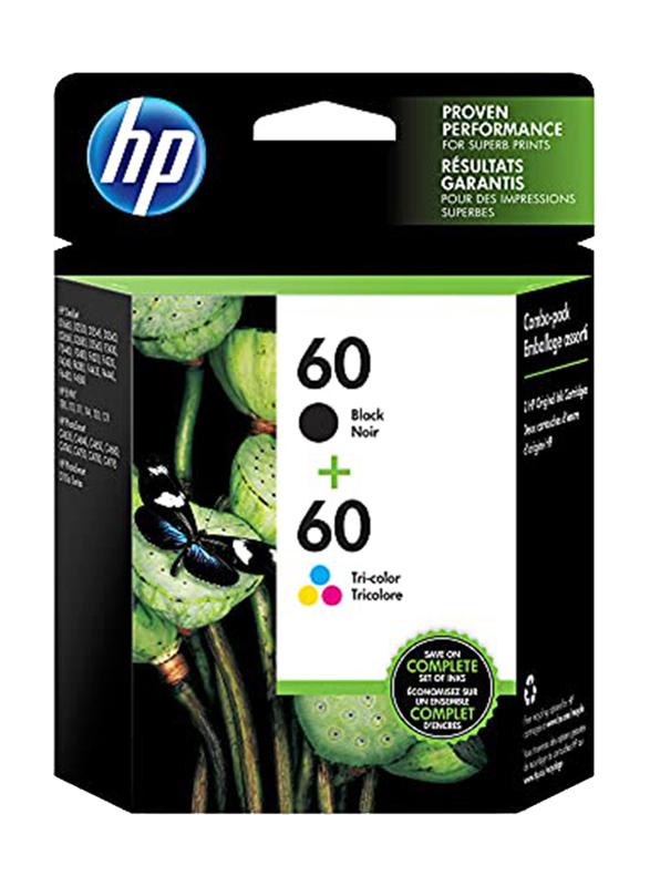 

HP 60 Black and Tri-Color Ink Cartridges, 2 Pieces
