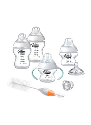 Tommee Tippee Closer to Nature Newborn Baby Bottle Feeding Starter Set Unisex, Clear/White