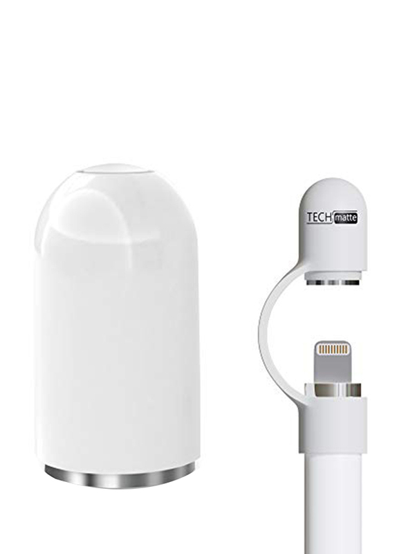 

TechMatte Apple Pencil Magnetic Replacement Cap & Holder, White