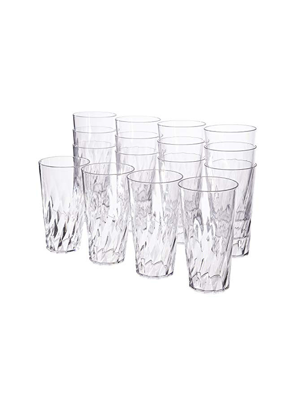 

US Acrylic 20 oz 16-Piece Palmetto Plastic Tumblers, Clear