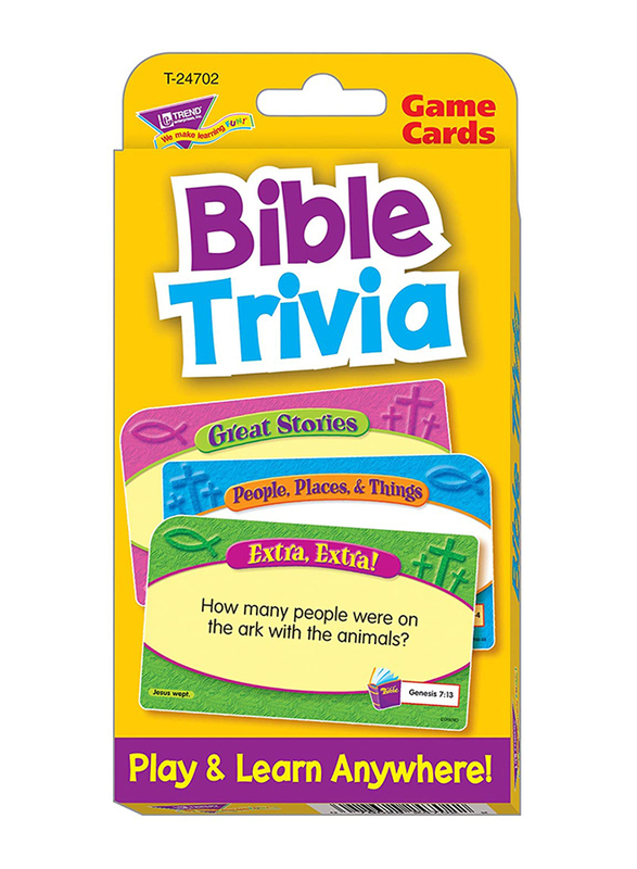 

Trend Enterprises Bible Trivia Flash Cards Game, Ages 6+, Multicolour