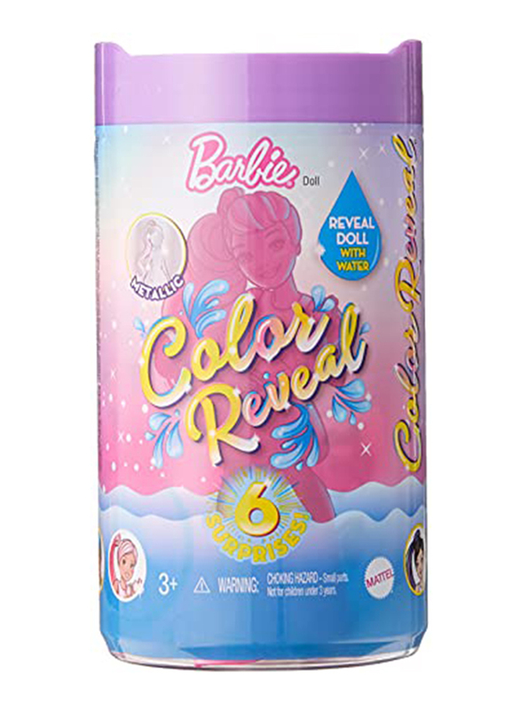 

Barbie Color Reveal Chelsea Doll Shimmer Series with 6 Surprises, Assorted Doll, 6 Pieces, Ages 3+, Multicolour