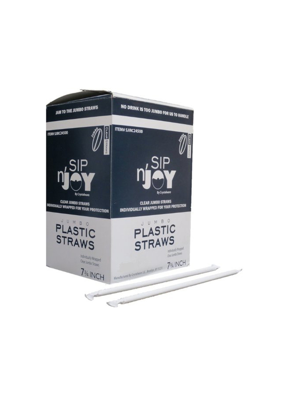 

Crystalware 500-Piece Plastic Straws, White