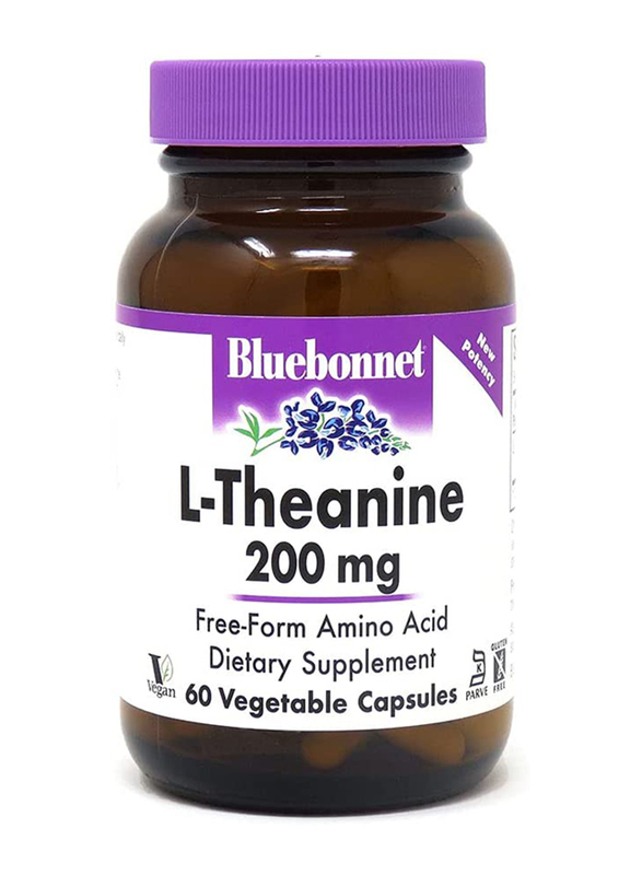 

Bluebonnet L-Theanine Dietary Supplement, 200mg, 60 Vegetable Capsules
